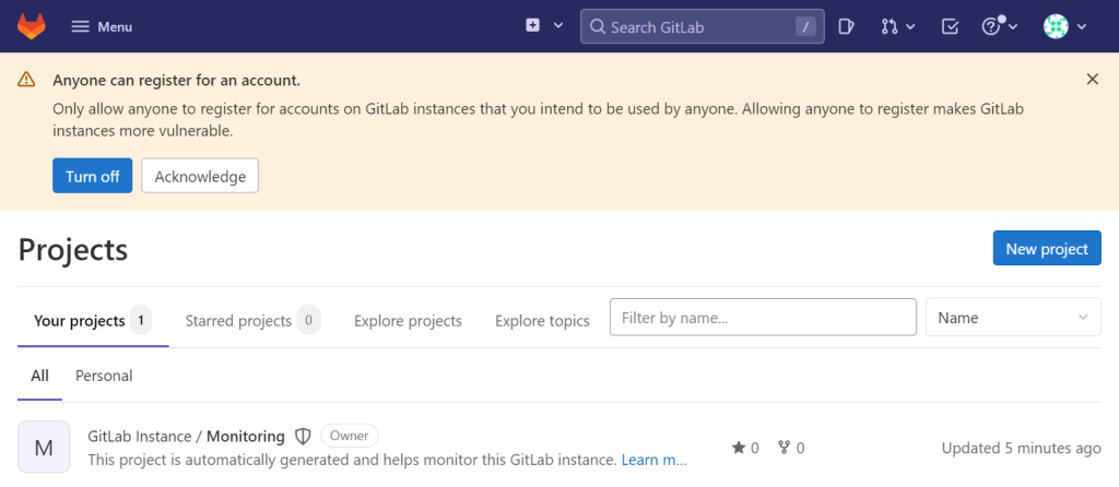 GitLab Startseite