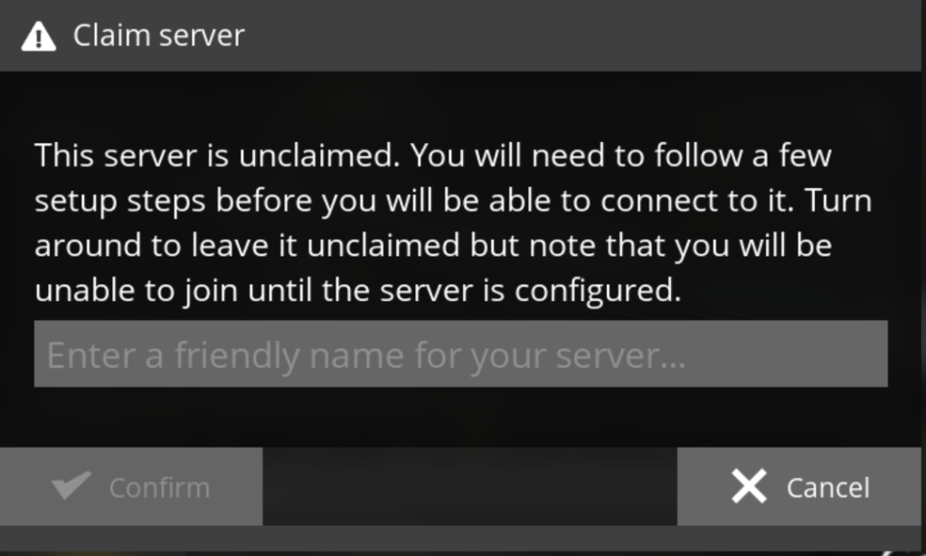 Gebe Deinem Server einen Namen.