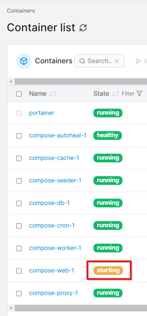 OpenProject - Konfiguration der Container