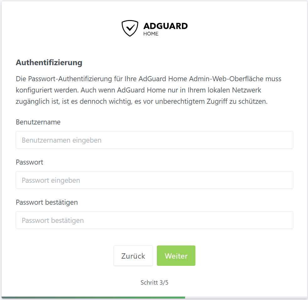 AdGuard Home - Authentifizierung