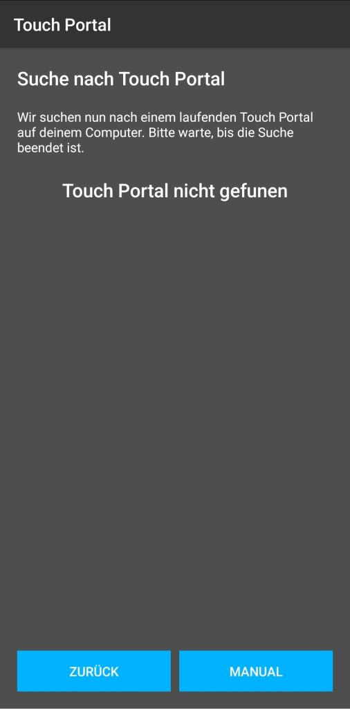 Touch Portal App - Manuell Verbinden