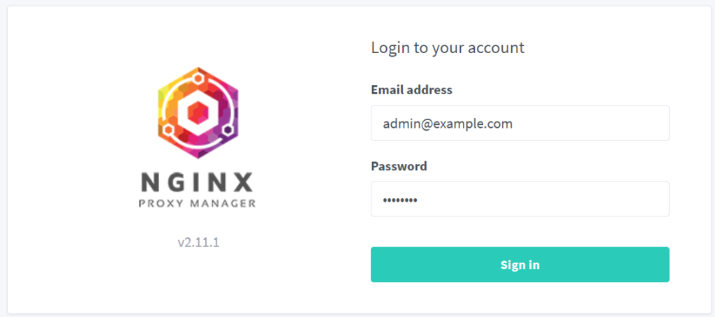 Nginx Proxy Manager - Login